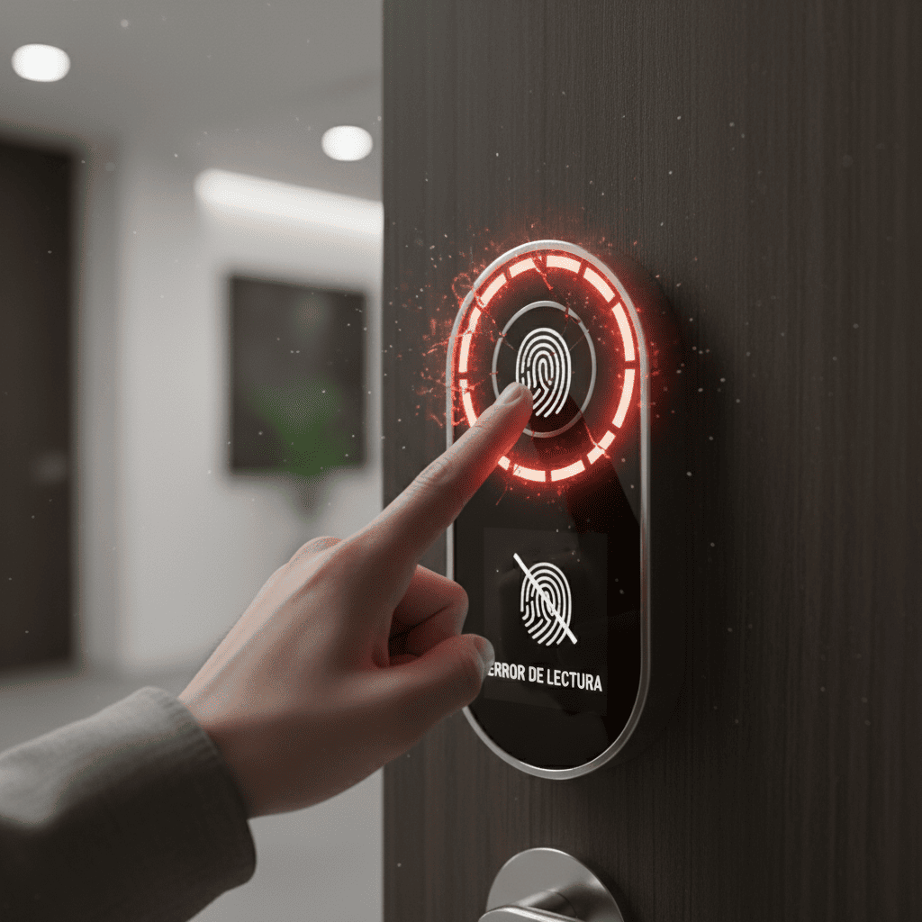 Mano probando una cerradura que presenta fallas