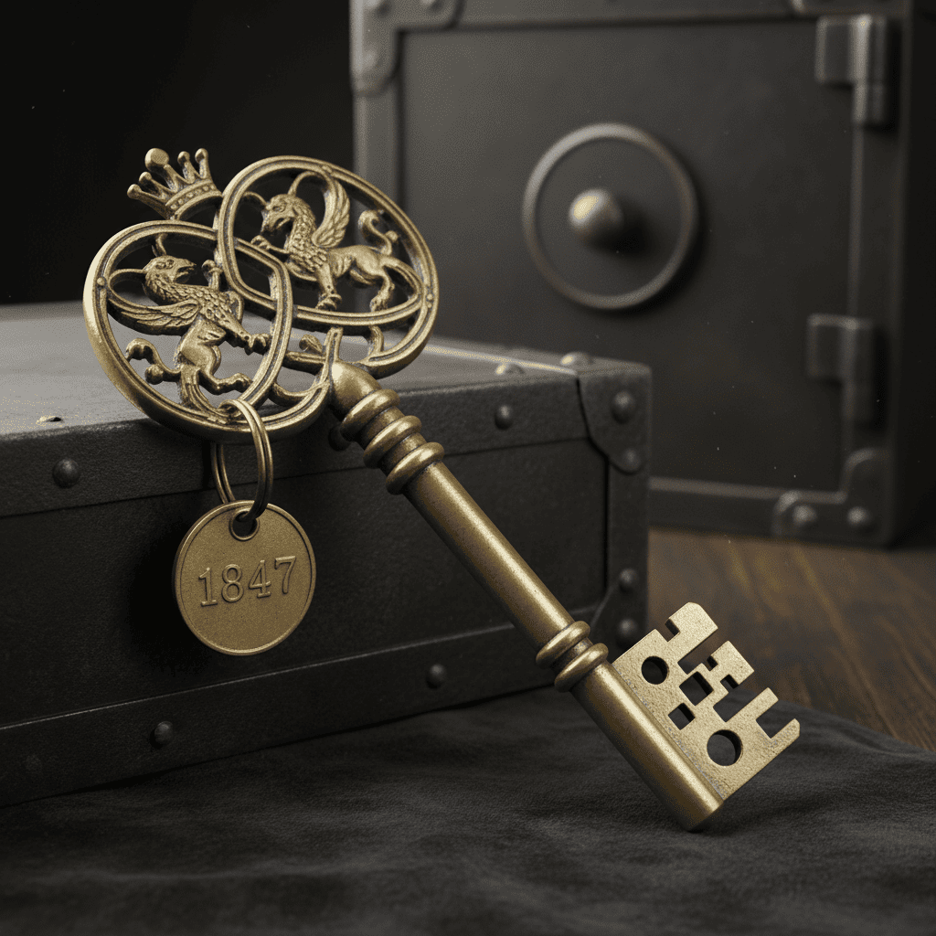 Llave tradicional de una caja de seguridad