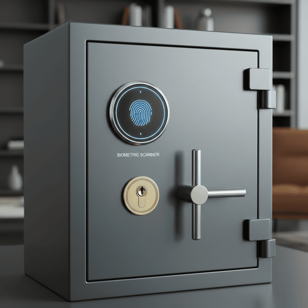 Caja fuerte con sistema biométrico y de llave