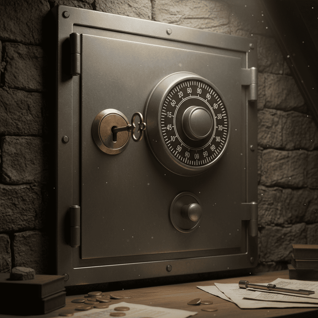 Caja fuerte con cerradura de llave y combinación mecánica