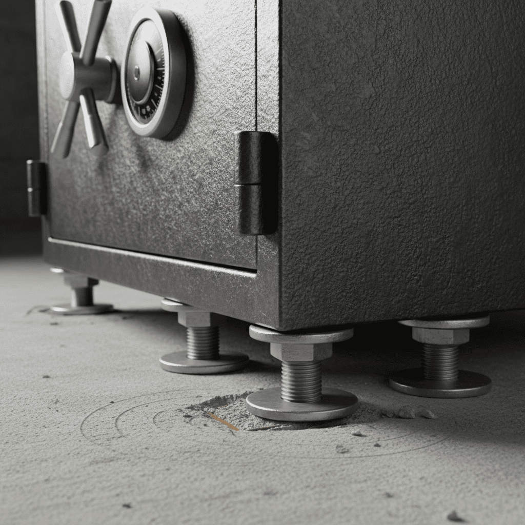 Pernos de alta resistencia usados para anclar una caja fuerte