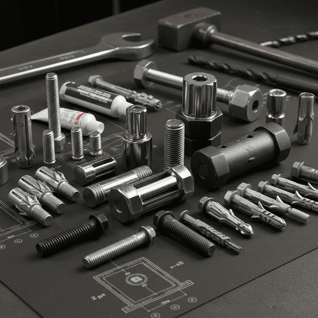 Diferentes tipos de pernos y anclajes para cajas fuertes